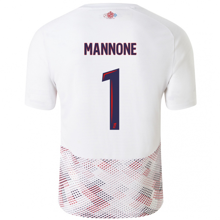 Kids Football Vito Mannone #1 White Royal Blue Away Jersey 2024/25 T-Shirt Nz