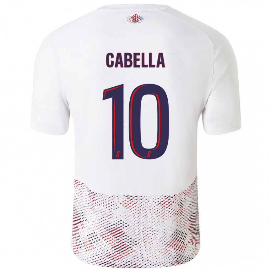 Kids Football Rémy Cabella #10 White Royal Blue Away Jersey 2024/25 T-Shirt Nz