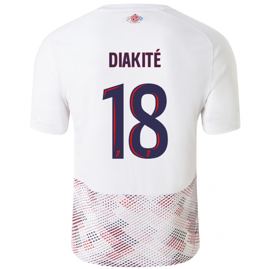 Kids Football Bafodé Diakité #18 White Royal Blue Away Jersey 2024/25 T-Shirt Nz