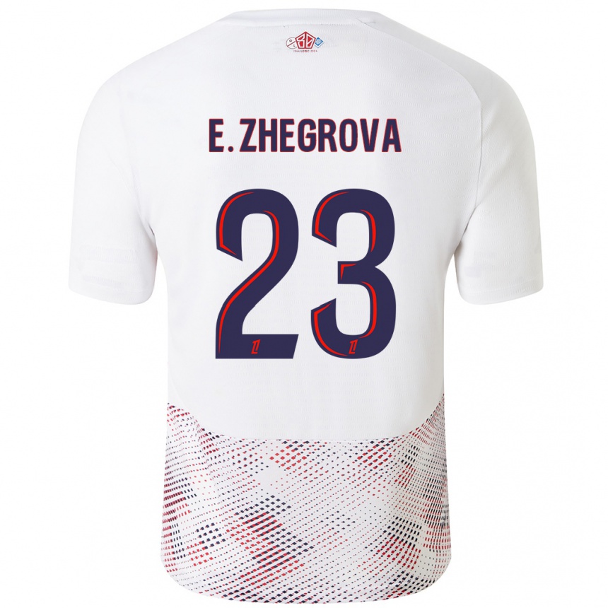 Kids Football Edon Zhegrova #23 White Royal Blue Away Jersey 2024/25 T-Shirt Nz