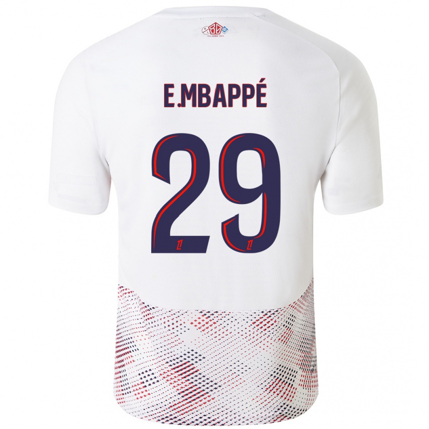 Kids Football Ethan Mbappe #29 White Royal Blue Away Jersey 2024/25 T-Shirt Nz