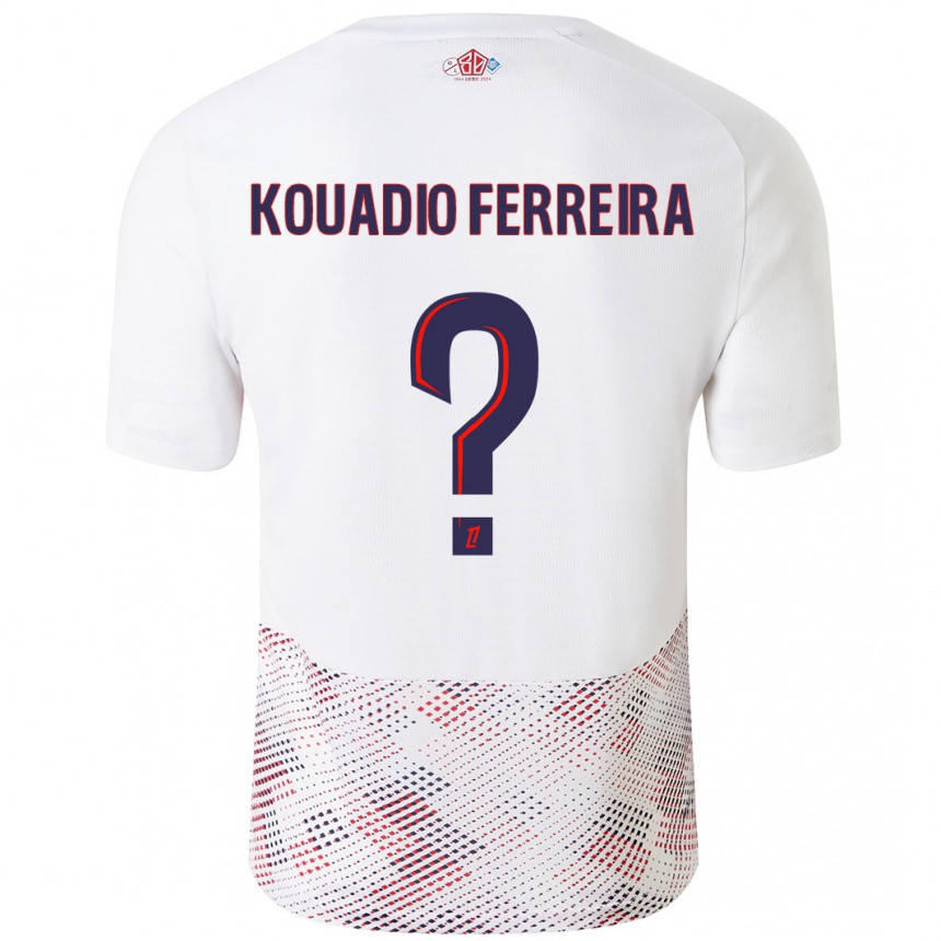 Kids Football Wilfrid Kouadio Ferreira #0 White Royal Blue Away Jersey 2024/25 T-Shirt Nz