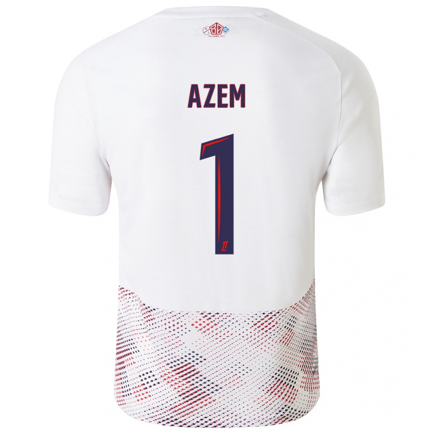 Kids Football Floriane Azem #1 White Royal Blue Away Jersey 2024/25 T-Shirt Nz