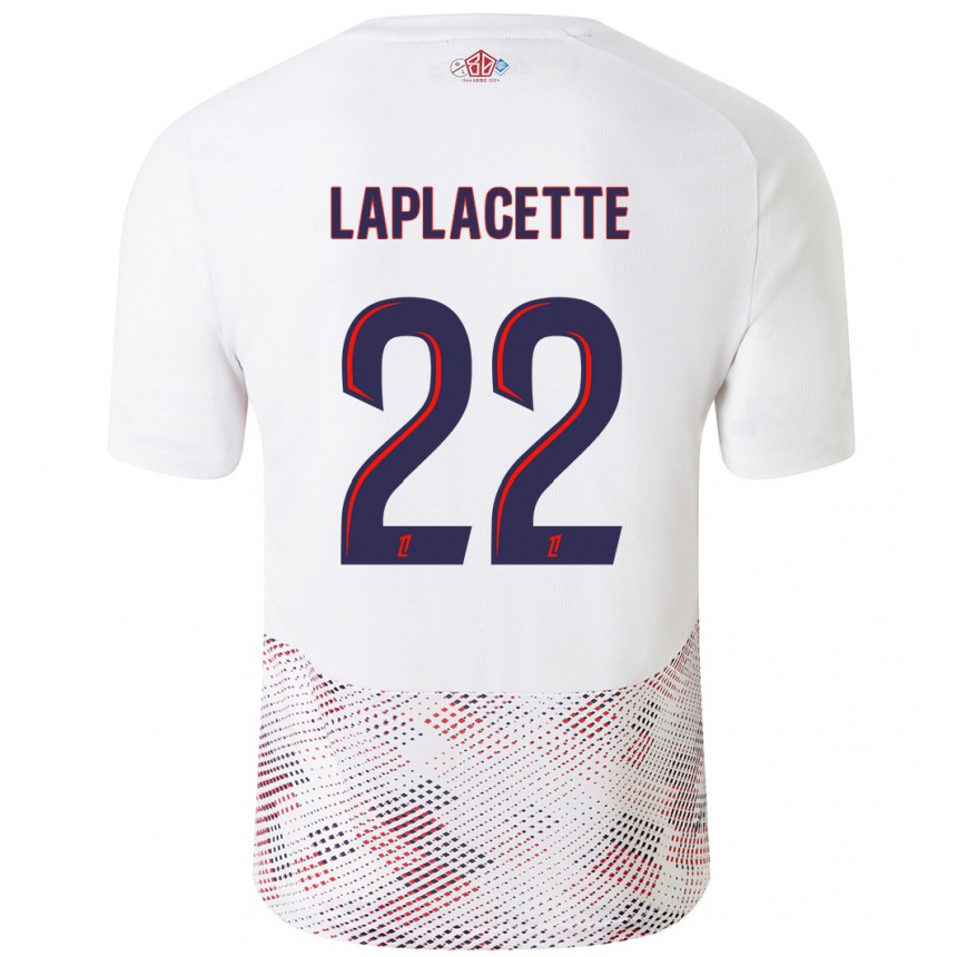 Kids Football Tess Laplacette #22 White Royal Blue Away Jersey 2024/25 T-Shirt Nz