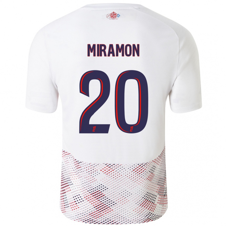 Kids Football Ignacio Miramón #20 White Royal Blue Away Jersey 2024/25 T-Shirt Nz