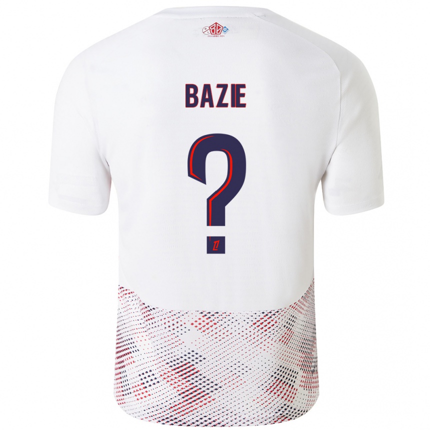 Kids Football Joffrey Bazie #0 White Royal Blue Away Jersey 2024/25 T-Shirt Nz