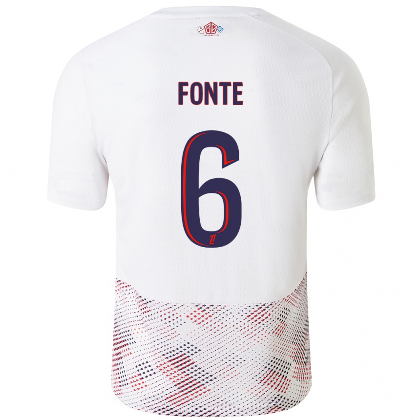 Kids Football Jose Fonte #6 White Royal Blue Away Jersey 2024/25 T-Shirt Nz