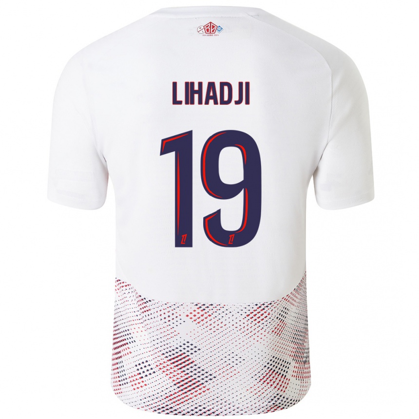 Kids Football Isaac Lihadji #19 White Royal Blue Away Jersey 2024/25 T-Shirt Nz