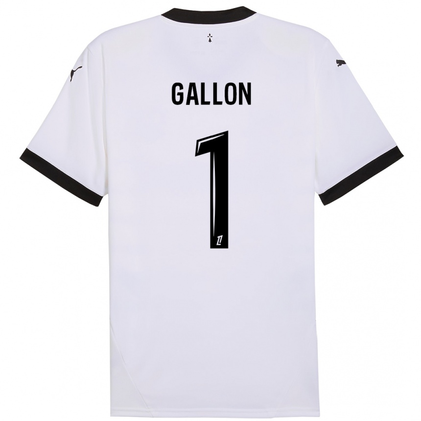 Kids Football Gauthier Gallon #1 White Black Away Jersey 2024/25 T-Shirt Nz