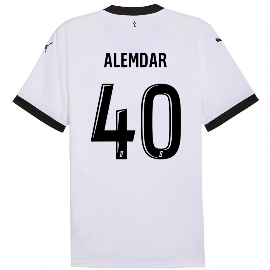 Kids Football Doğan Alemdar #40 White Black Away Jersey 2024/25 T-Shirt Nz