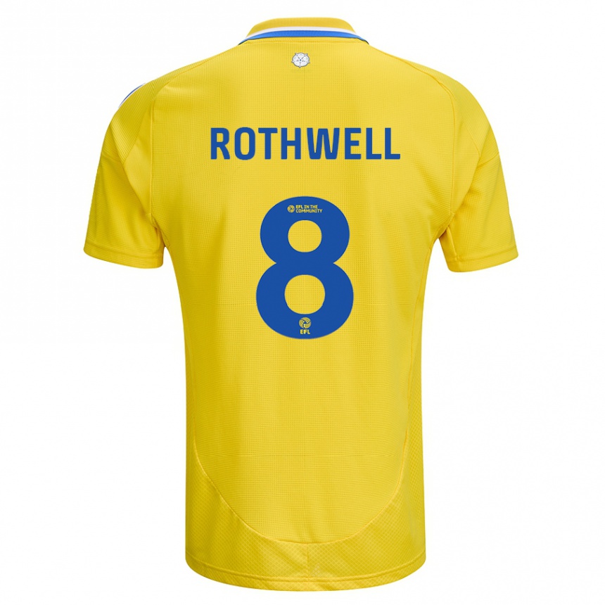 Kids Football Joe Rothwell #8 Yellow Blue Away Jersey 2024/25 T-Shirt Nz