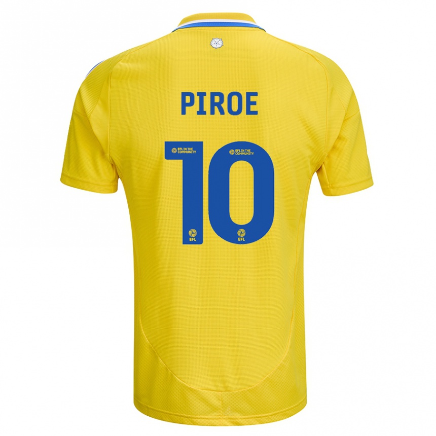 Kids Football Joël Piroe #10 Yellow Blue Away Jersey 2024/25 T-Shirt Nz