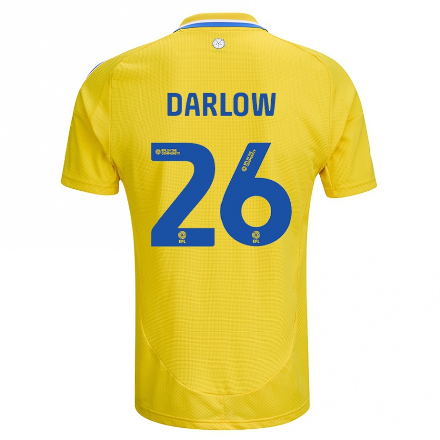 Kids Football Karl Darlow #26 Yellow Blue Away Jersey 2024/25 T-Shirt Nz