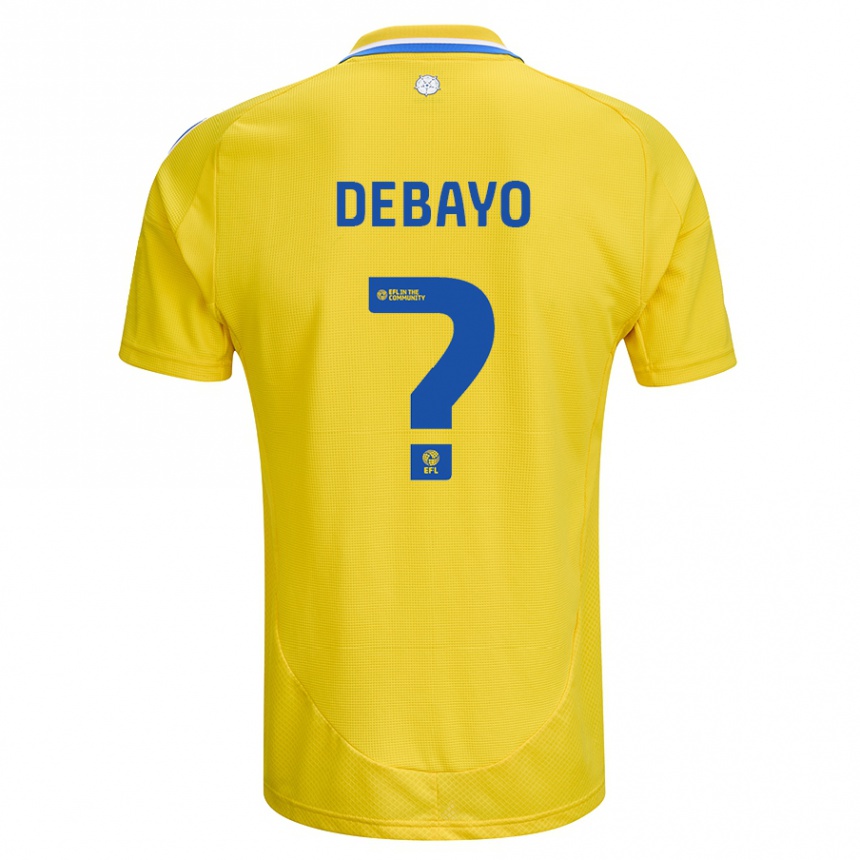 Kids Football James Debayo #0 Yellow Blue Away Jersey 2024/25 T-Shirt Nz