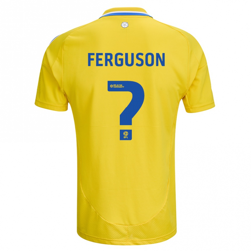 Kids Football Connor Ferguson #0 Yellow Blue Away Jersey 2024/25 T-Shirt Nz