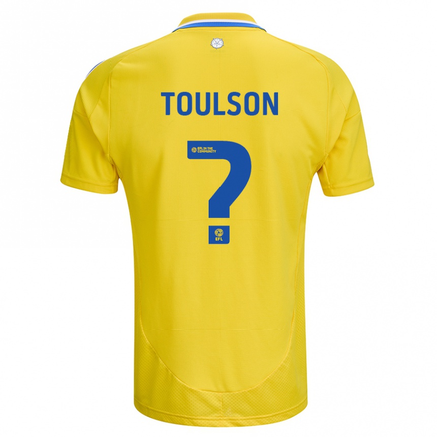 Kids Football Daniel Toulson #0 Yellow Blue Away Jersey 2024/25 T-Shirt Nz