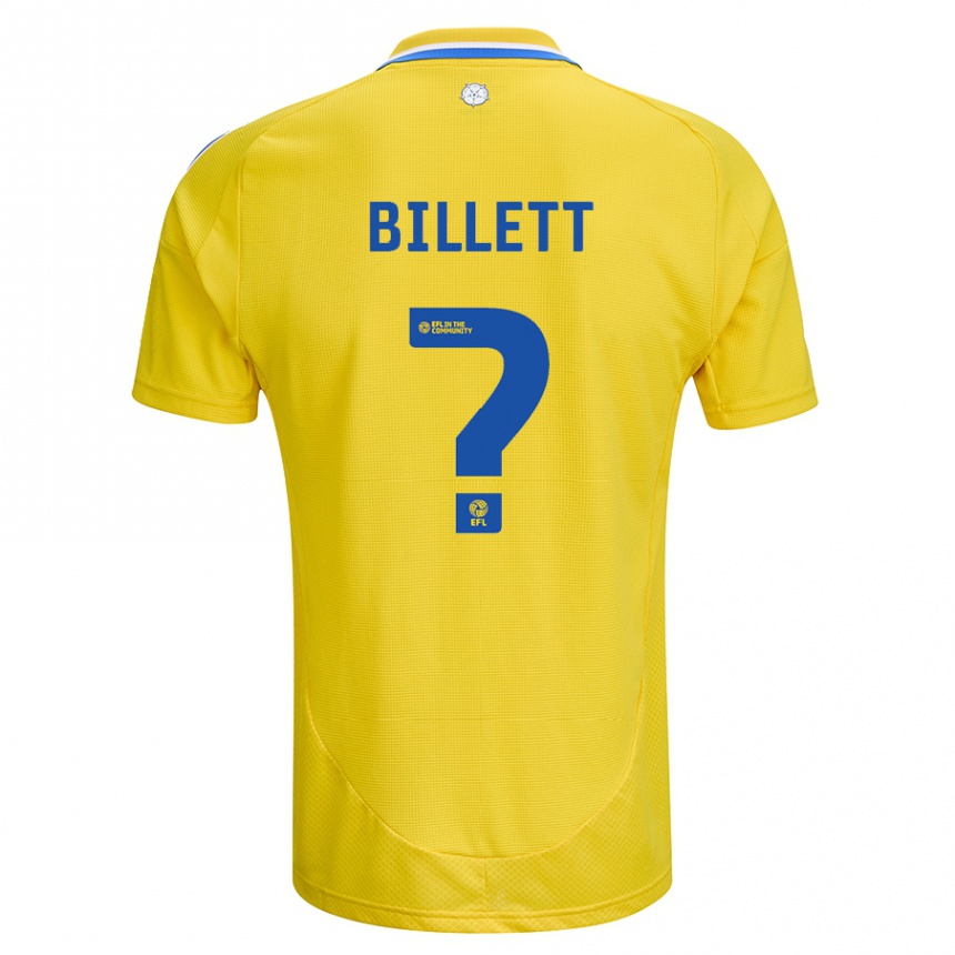 Kids Football Joe Billett #0 Yellow Blue Away Jersey 2024/25 T-Shirt Nz