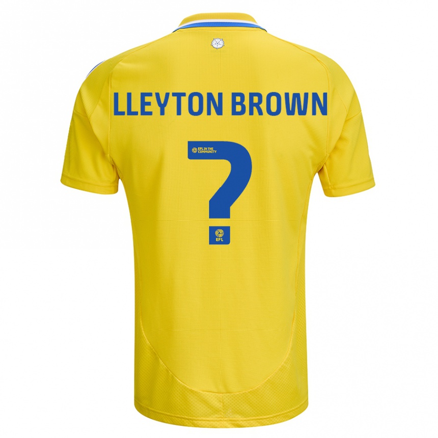 Kids Football Lleyton Brown #0 Yellow Blue Away Jersey 2024/25 T-Shirt Nz