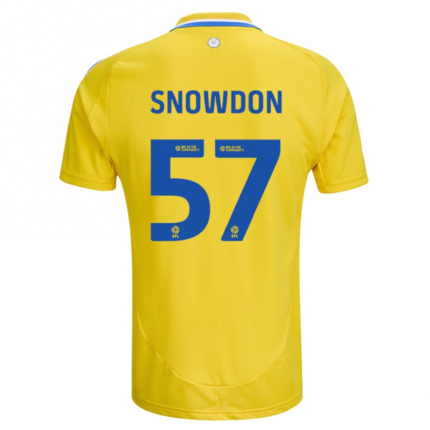 Kids Football Joe Snowdon #57 Yellow Blue Away Jersey 2024/25 T-Shirt Nz