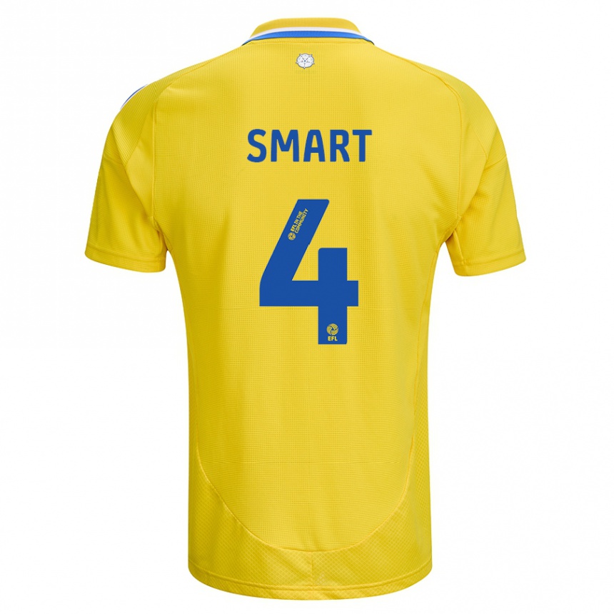 Kids Football Olivia Smart #4 Yellow Blue Away Jersey 2024/25 T-Shirt Nz