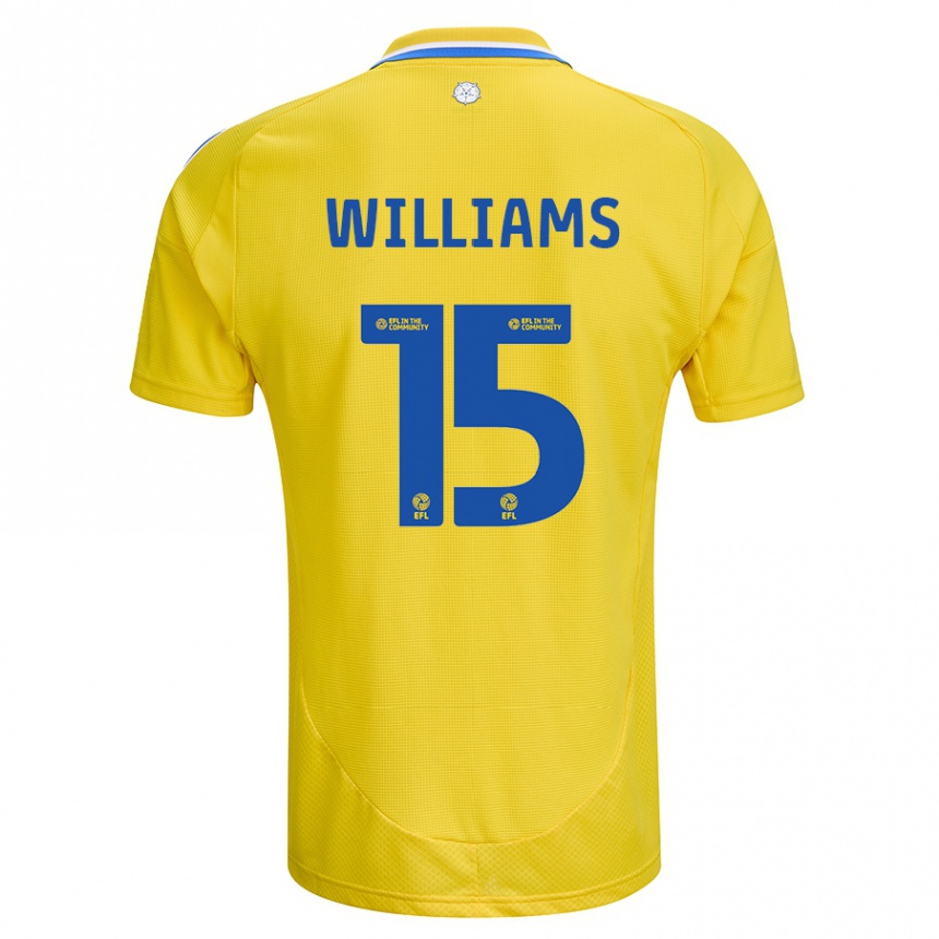 Kids Football Paige Williams #15 Yellow Blue Away Jersey 2024/25 T-Shirt Nz