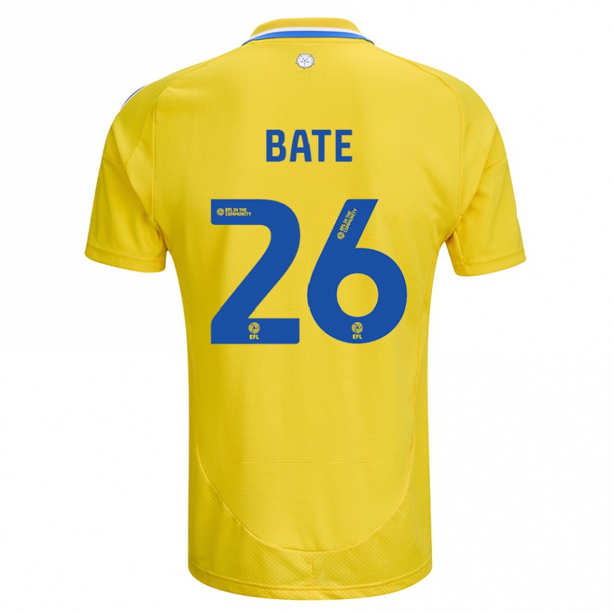 Kids Football Lewis Bate #26 Yellow Blue Away Jersey 2024/25 T-Shirt Nz