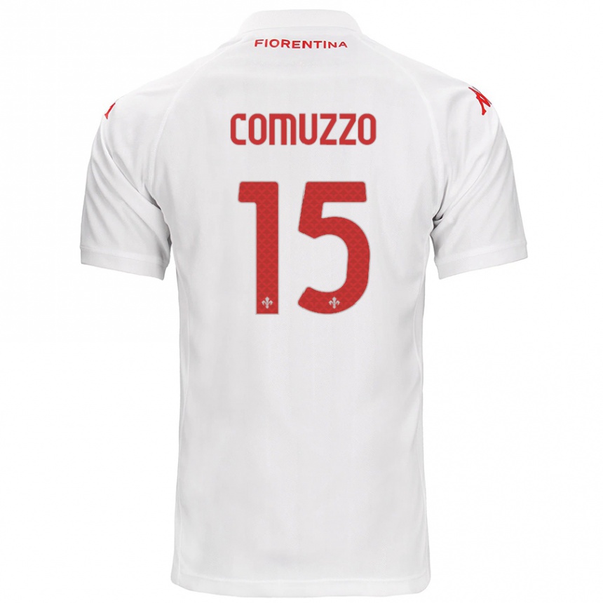 Kids Football Pietro Comuzzo #15 White Away Jersey 2024/25 T-Shirt Nz