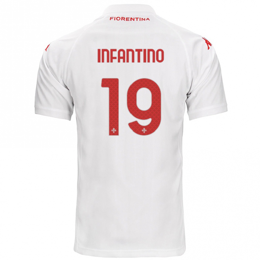 Kids Football Gino Infantino #19 White Away Jersey 2024/25 T-Shirt Nz