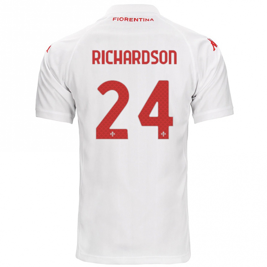 Kids Football Amir Richardson #24 White Away Jersey 2024/25 T-Shirt Nz