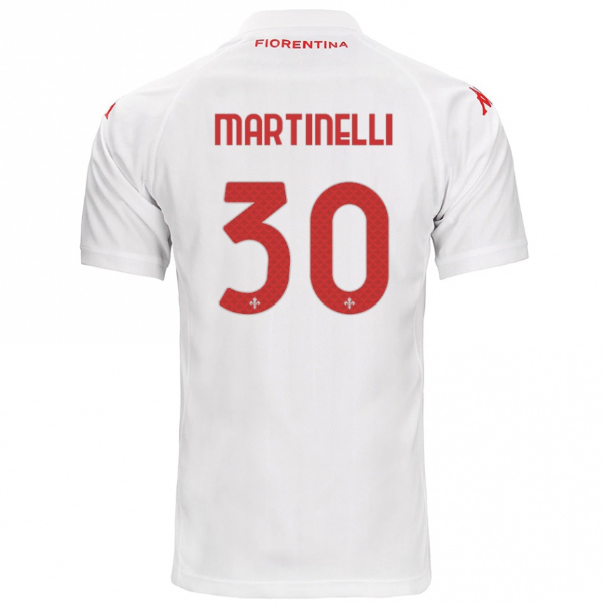 Kids Football Tommaso Martinelli #30 White Away Jersey 2024/25 T-Shirt Nz