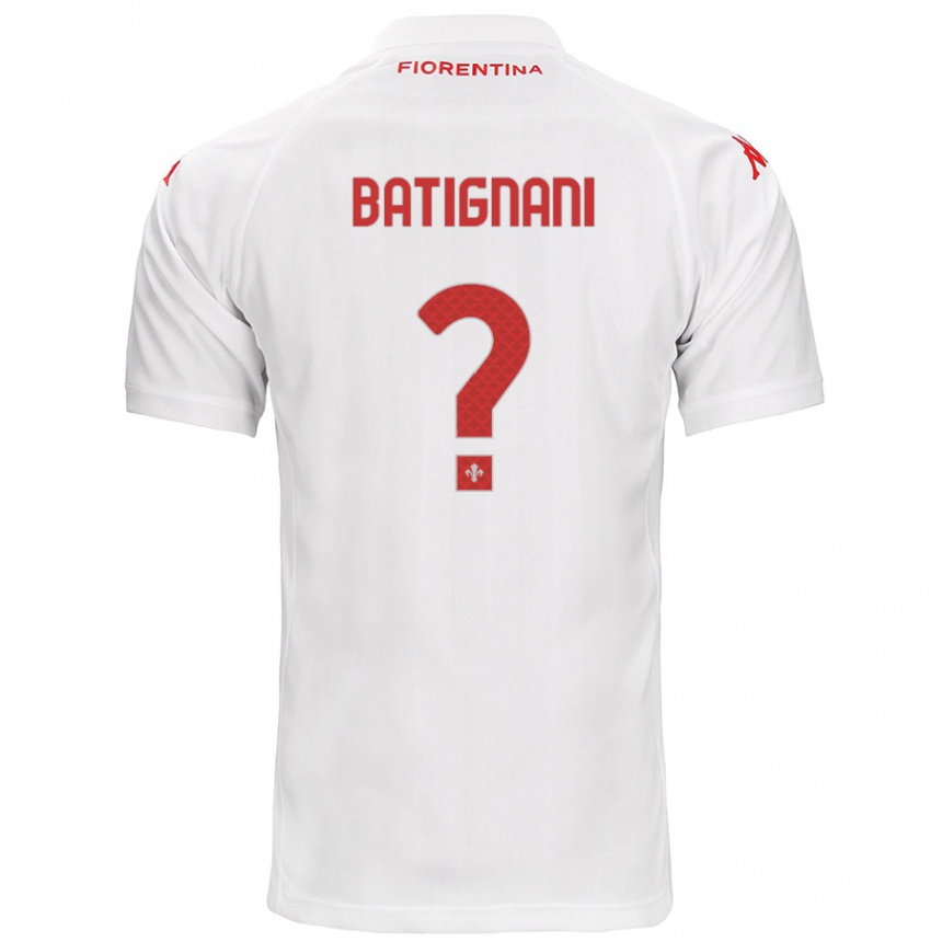 Kids Football Francesco Batignani #0 White Away Jersey 2024/25 T-Shirt Nz