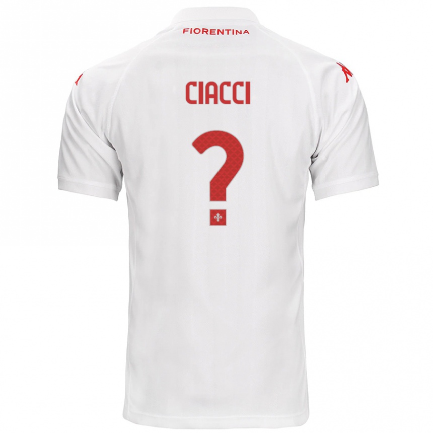 Kids Football Niccolò Ciacci #0 White Away Jersey 2024/25 T-Shirt Nz