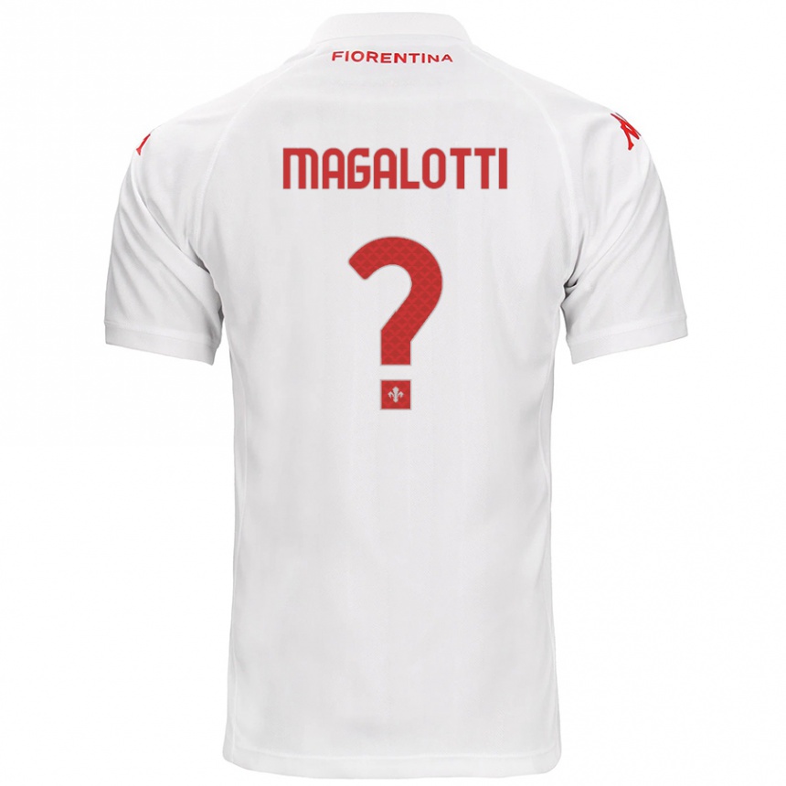 Kids Football Mattia Magalotti #0 White Away Jersey 2024/25 T-Shirt Nz