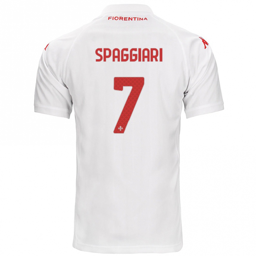 Kids Football Riccardo Spaggiari #7 White Away Jersey 2024/25 T-Shirt Nz