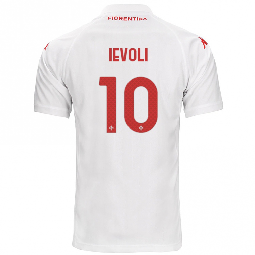 Kids Football Mattia Ievoli #10 White Away Jersey 2024/25 T-Shirt Nz