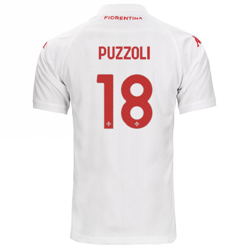 Kids Football Giorgio Puzzoli #18 White Away Jersey 2024/25 T-Shirt Nz