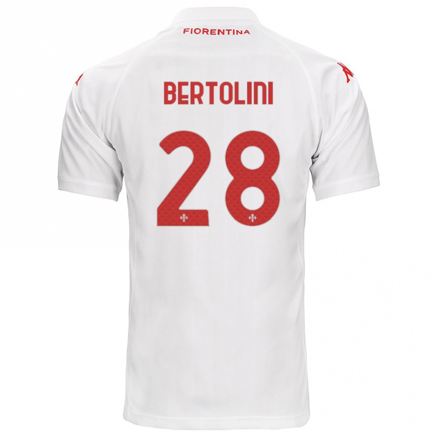 Kids Football Gabriele Bertolini #28 White Away Jersey 2024/25 T-Shirt Nz