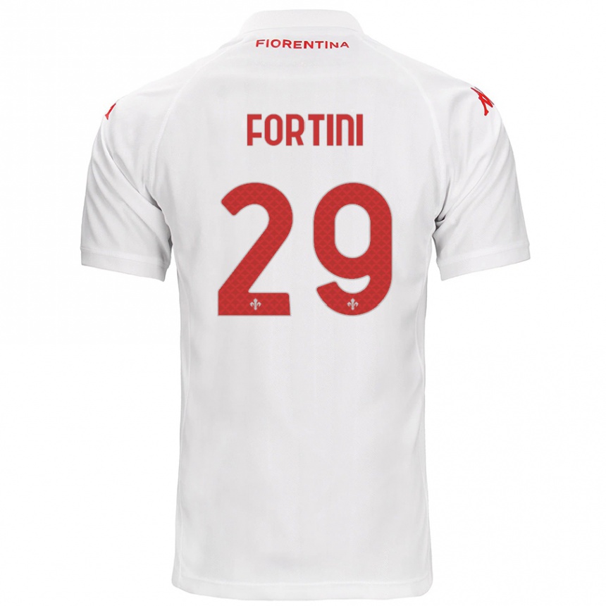 Kids Football Niccolò Fortini #29 White Away Jersey 2024/25 T-Shirt Nz