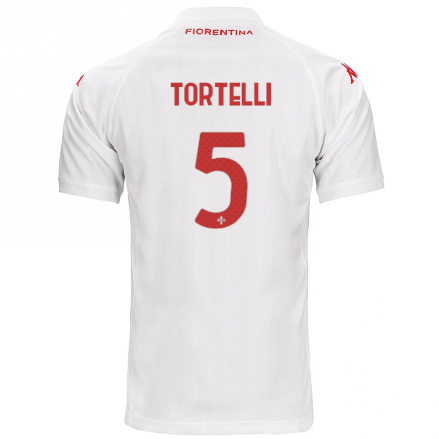 Kids Football Alice Tortelli #5 White Away Jersey 2024/25 T-Shirt Nz