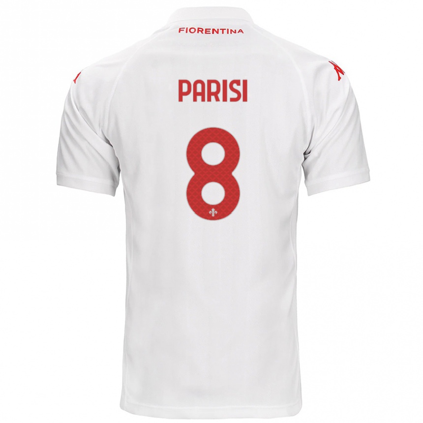 Kids Football Alice Parisi #8 White Away Jersey 2024/25 T-Shirt Nz