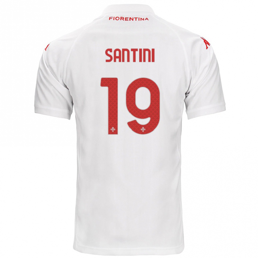 Kids Football Margherita Santini #19 White Away Jersey 2024/25 T-Shirt Nz