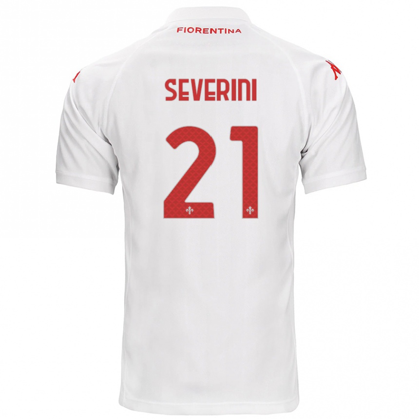 Kids Football Emma Severini #21 White Away Jersey 2024/25 T-Shirt Nz