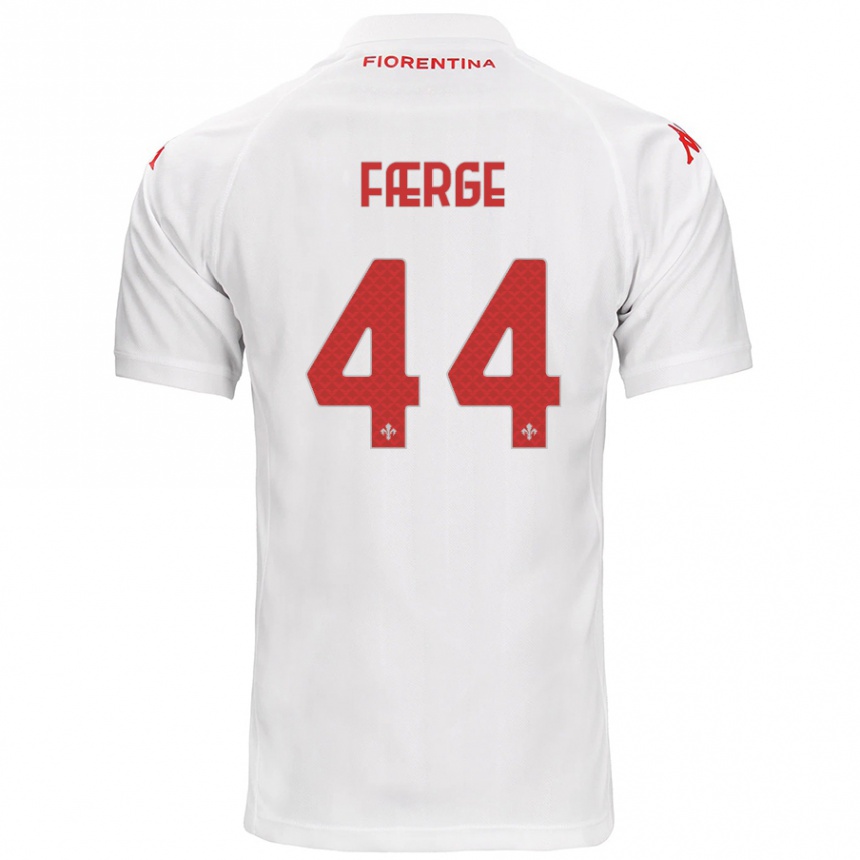 Kids Football Emma Færge #44 White Away Jersey 2024/25 T-Shirt Nz