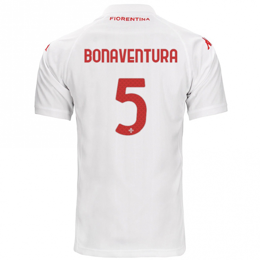 Kids Football Giacomo Bonaventura #5 White Away Jersey 2024/25 T-Shirt Nz