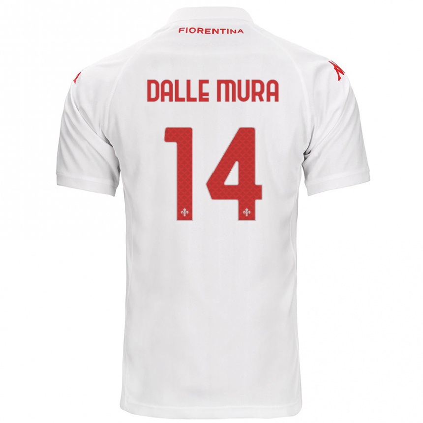 Kids Football Christian Dalle Mura #14 White Away Jersey 2024/25 T-Shirt Nz