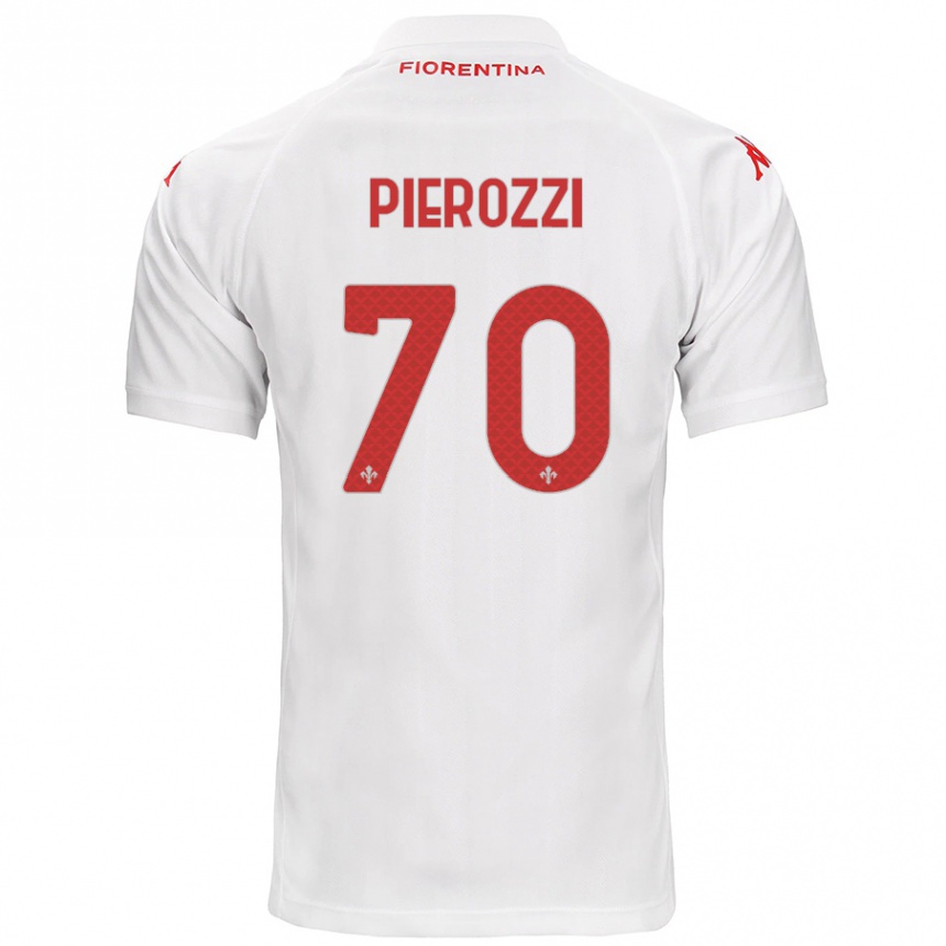 Kids Football Niccolò Pierozzi #70 White Away Jersey 2024/25 T-Shirt Nz