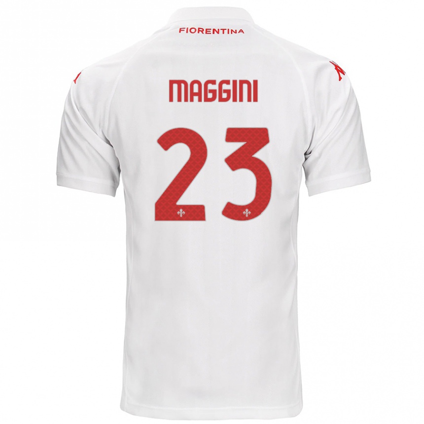 Kids Football Filippo Maggini #23 White Away Jersey 2024/25 T-Shirt Nz