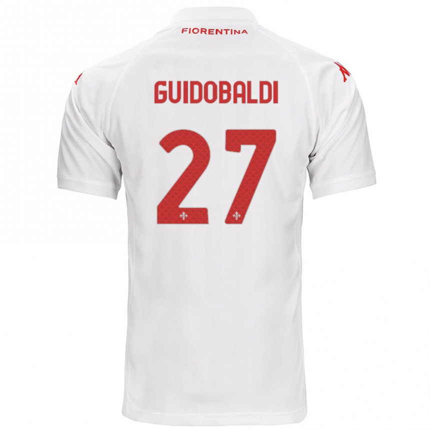 Kids Football Filippo Guidobaldi #27 White Away Jersey 2024/25 T-Shirt Nz