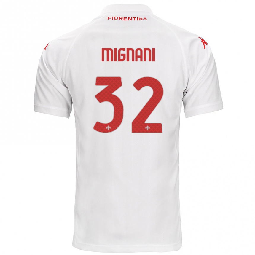 Kids Football Carlo Mignani #32 White Away Jersey 2024/25 T-Shirt Nz