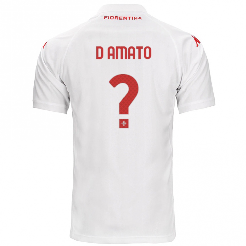 Kids Football Gabriele D'amato #0 White Away Jersey 2024/25 T-Shirt Nz